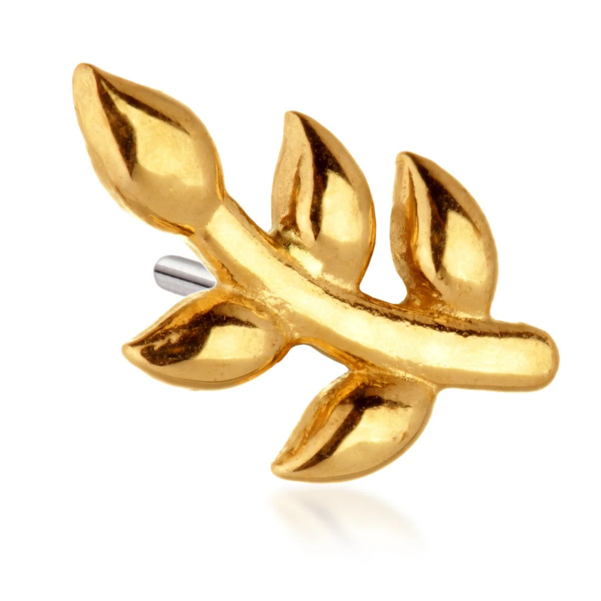 TL - 14ct Threadless Gold Leaf Pin Attachment - Image 2