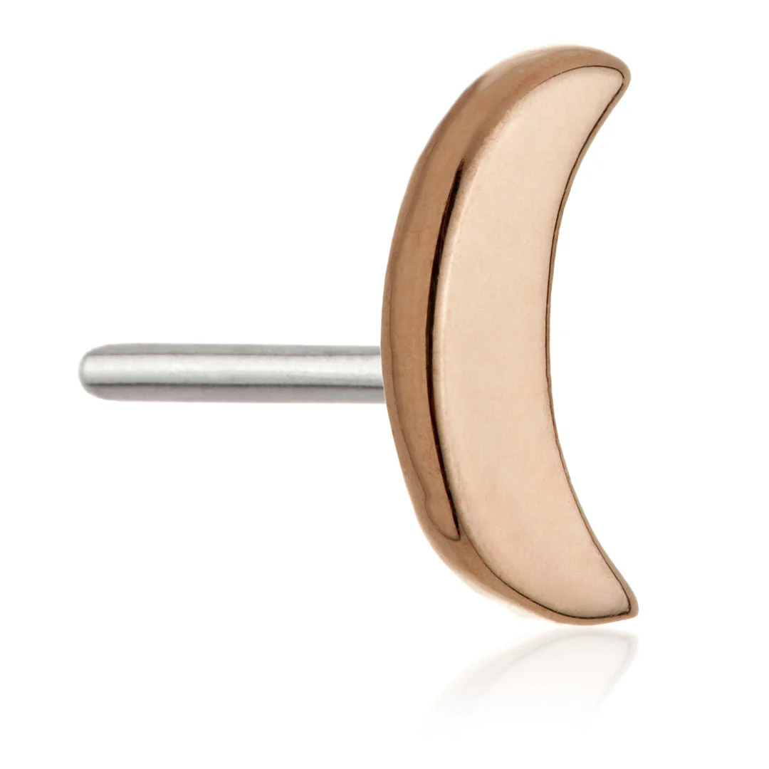 TL - 14ct Threadless Gold Moon Pin Attachment - Image 3