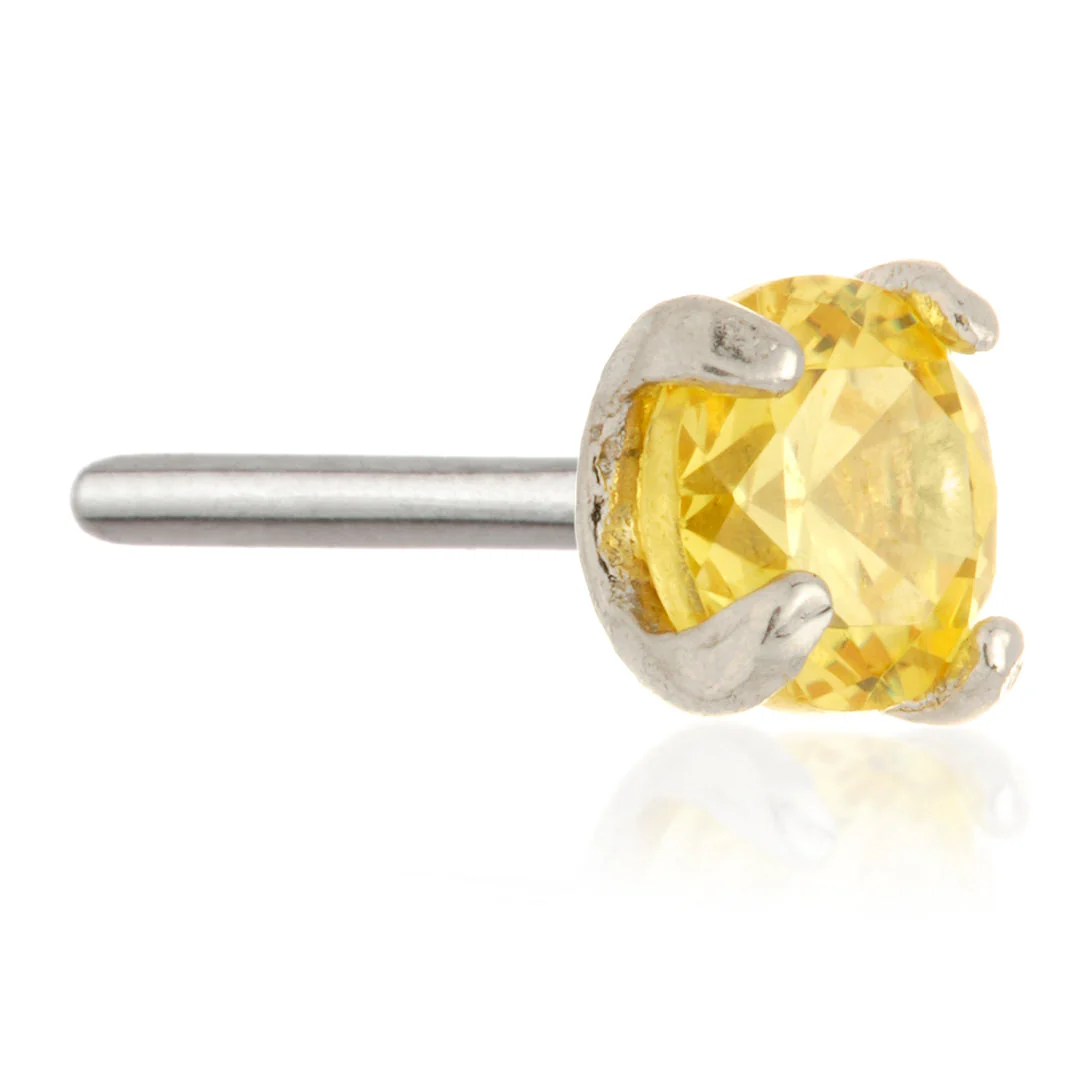 TL - 14ct Threadless Gold Prong Set Gem Pin Attachment - Image 6