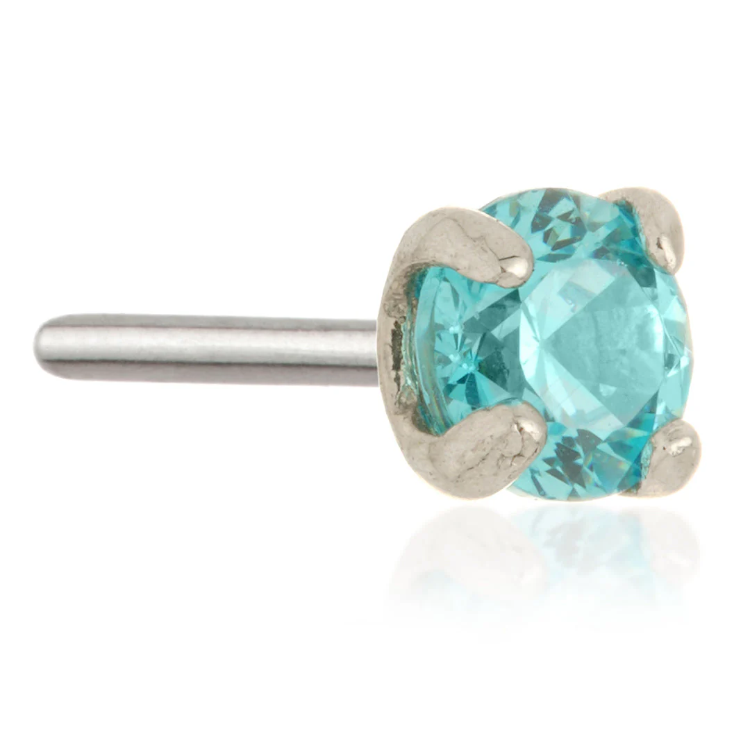 TL - 14ct Threadless Gold Prong Set Gem Pin Attachment - Image 7