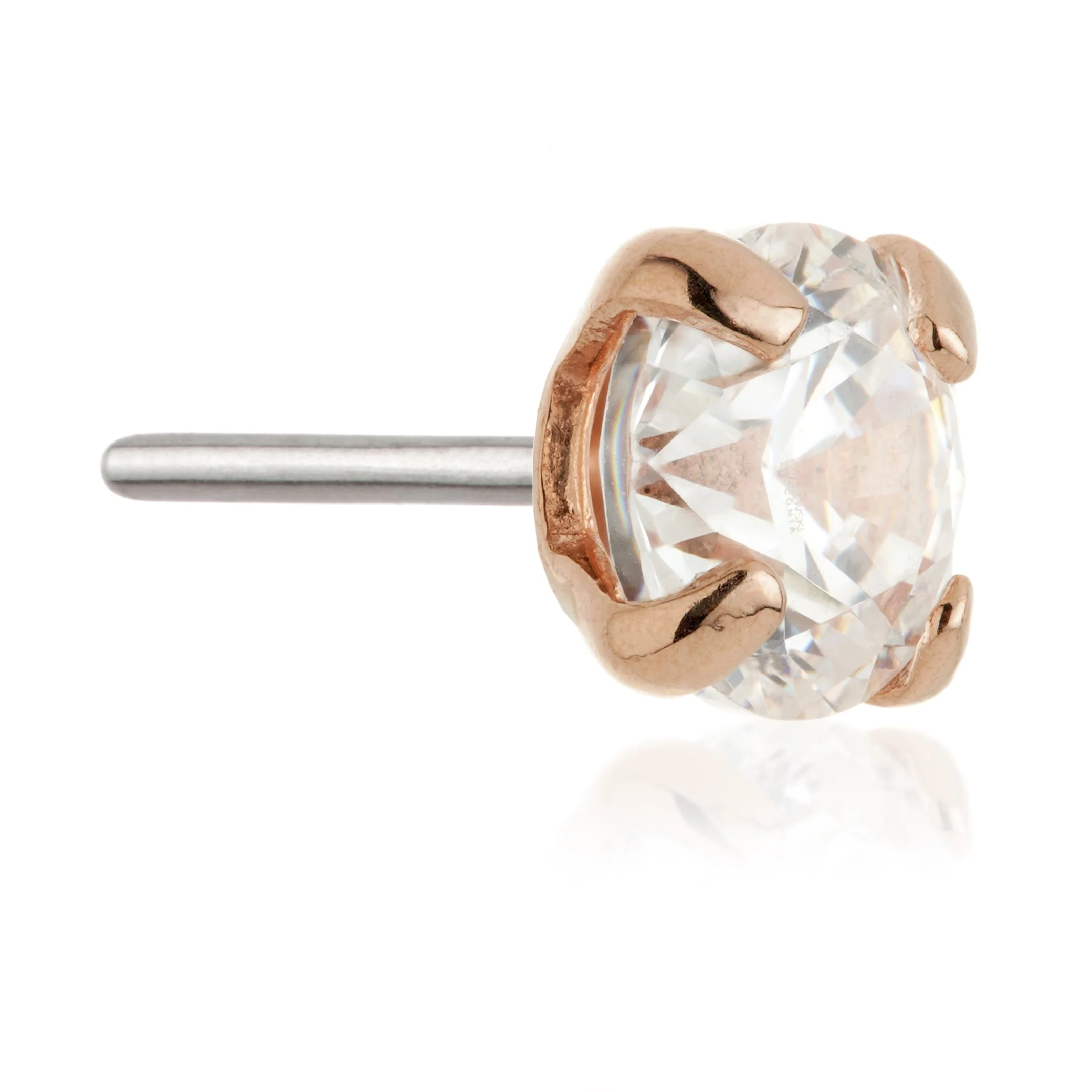 TL - 14ct Threadless Gold Prong Set Gem Pin Attachment - Image 9