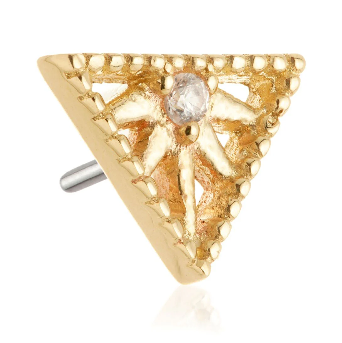 TL - 14ct Threadless Milgrain Open Triangle Pin Attachment - Image 2