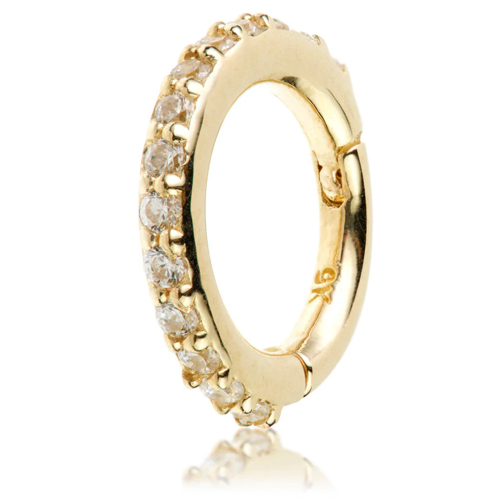 TL - 14K Gold Pav� Gem Eternity Hinge Ring - Image 2