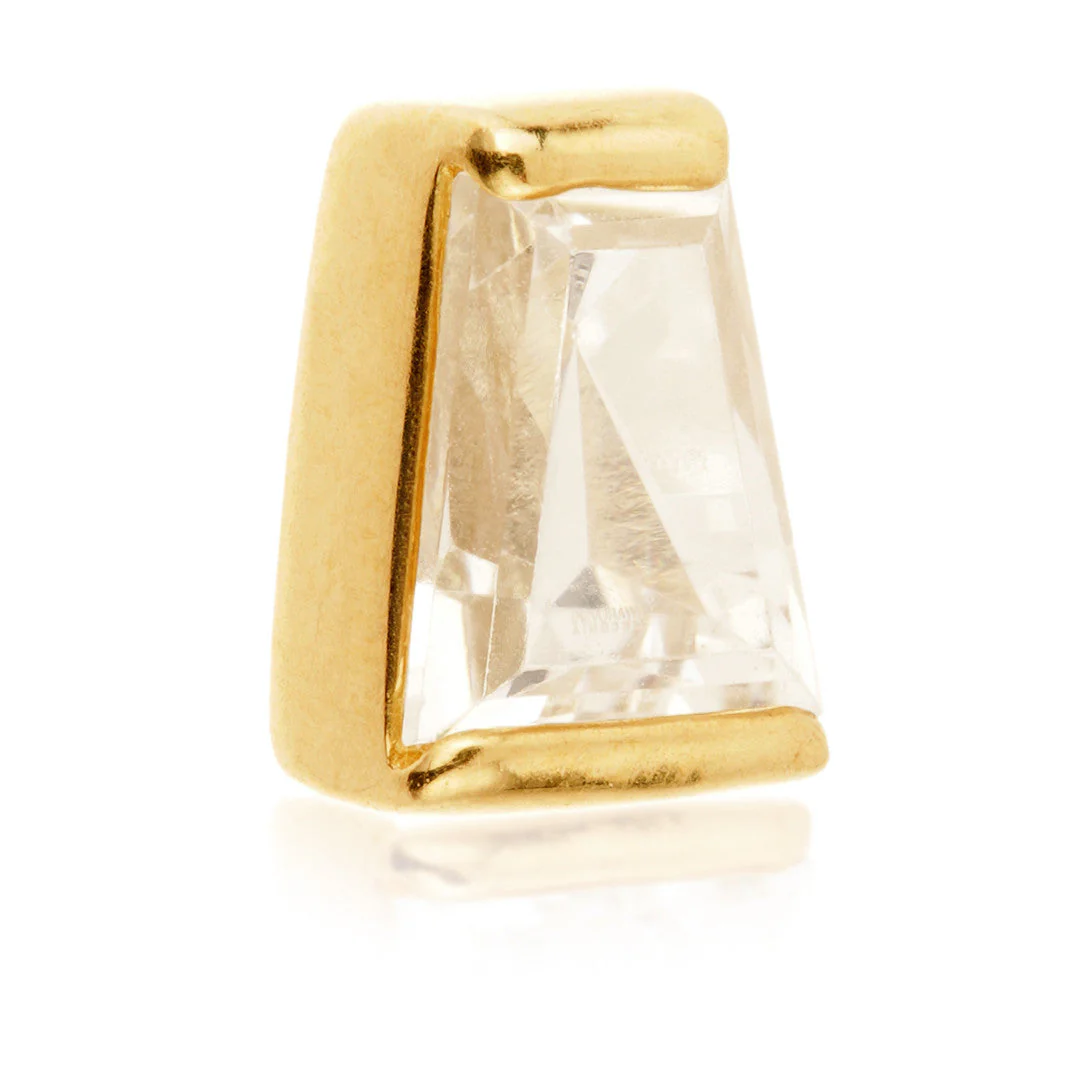TL - 18ct Yellow Gold Tapered Baguette Gem Internal Thread Attachment - Image 2