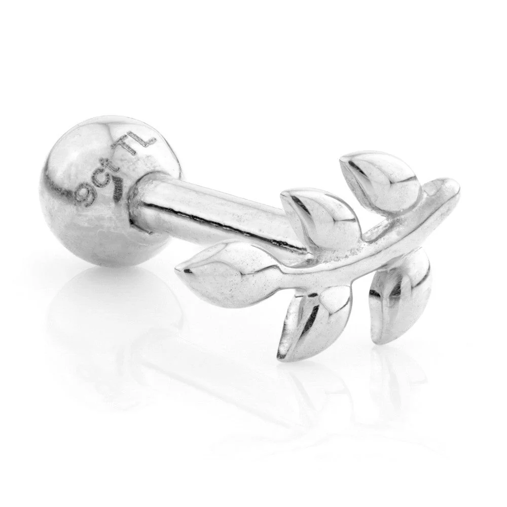TL - 9 Carat Gold Leaf Cartilage Bar - 1.2mm - Image 2