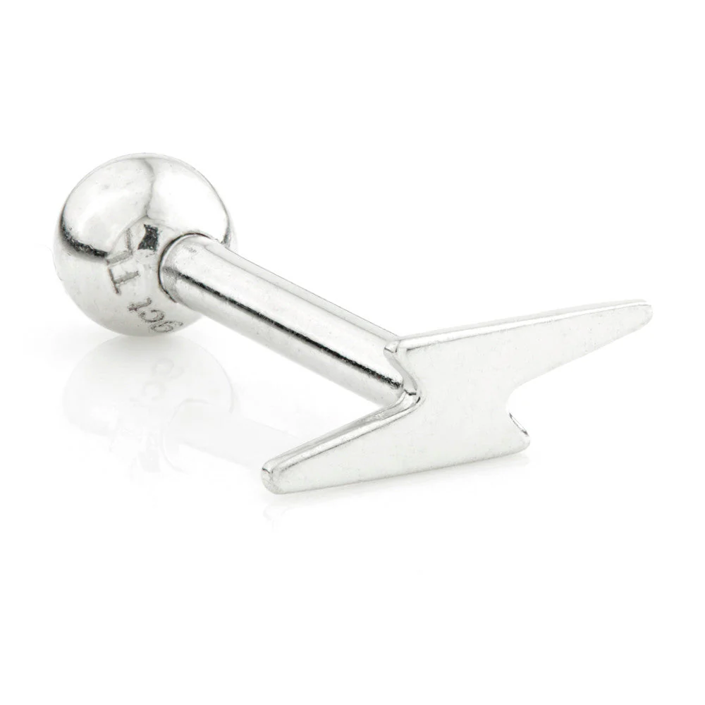 TL - 9 Carat Gold Lightning Bolt Cartilage Bar - Image 3