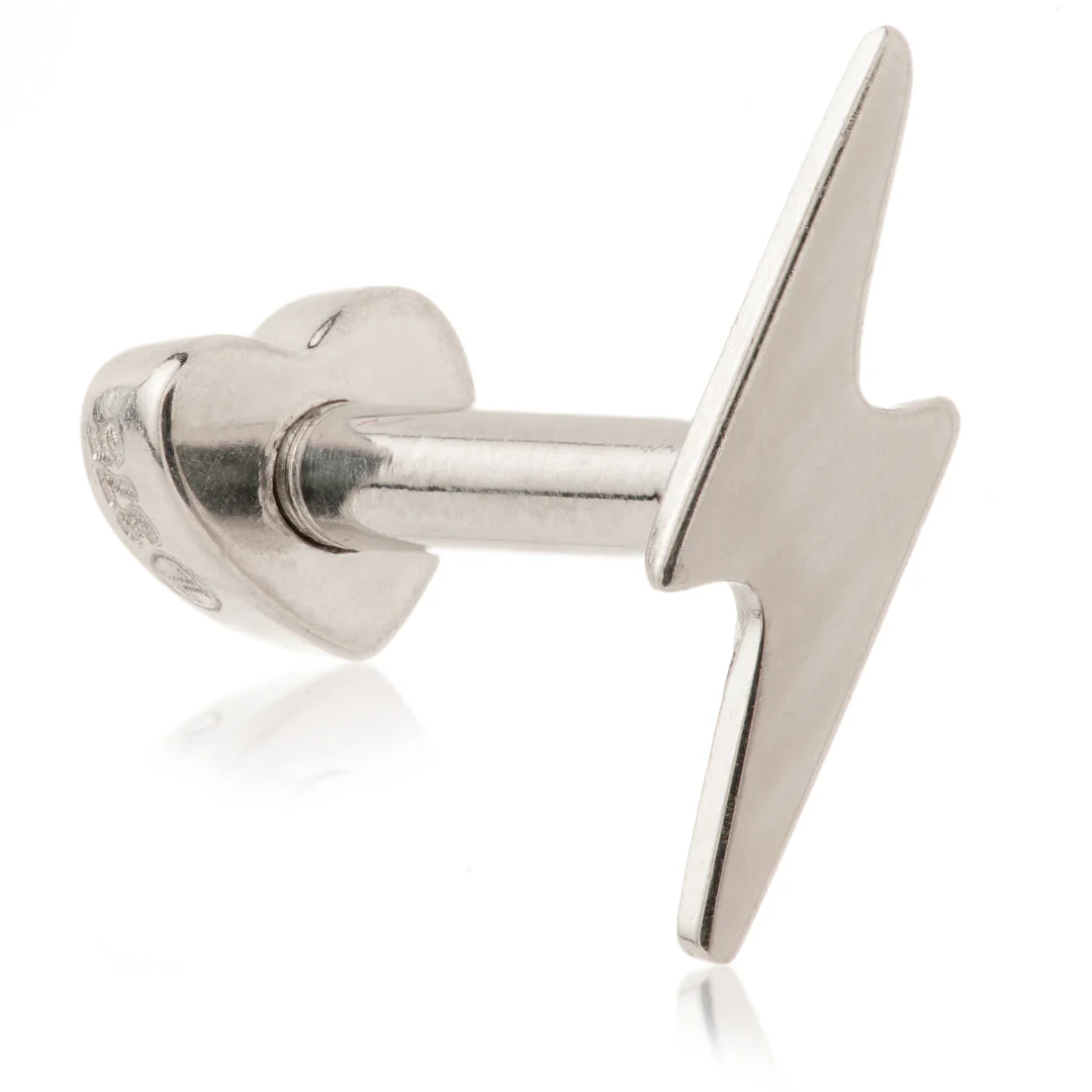 TL - 9ct Fixed Lightning Bolt Microbar with Screw on Heart Back - Image 2