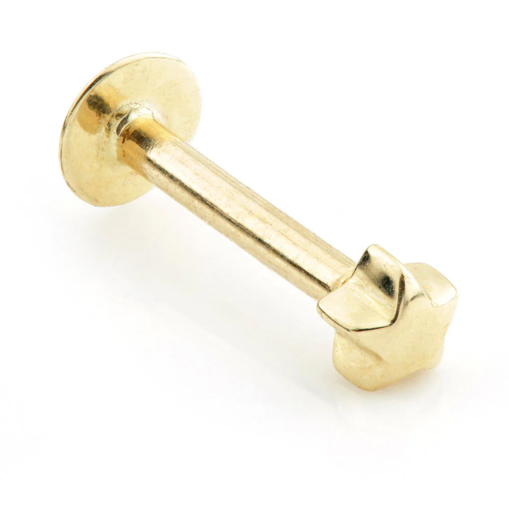 TL - 9ct Gold Star Labret - 1.2mm x 8mm - Image 2