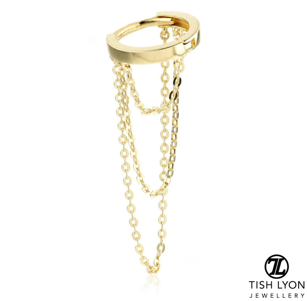TL - 9K Gold Hinge Ring with Chains - Image 2