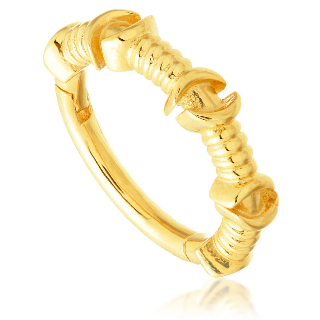TL - Gold Barbed Wire Hinge Ring - Image 2