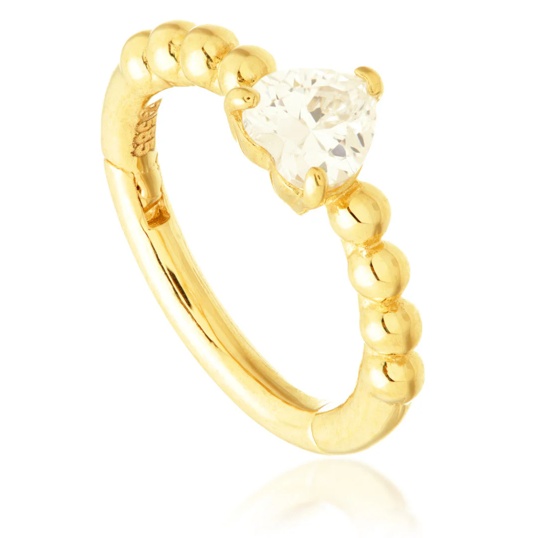 TL - Gold Bubble Heart Hinge Ring - Image 2