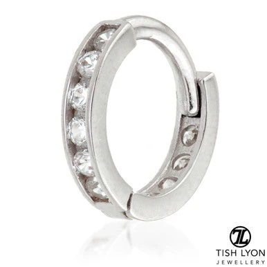 TL - Gold Channel Gem Hinged Ring - Image 2