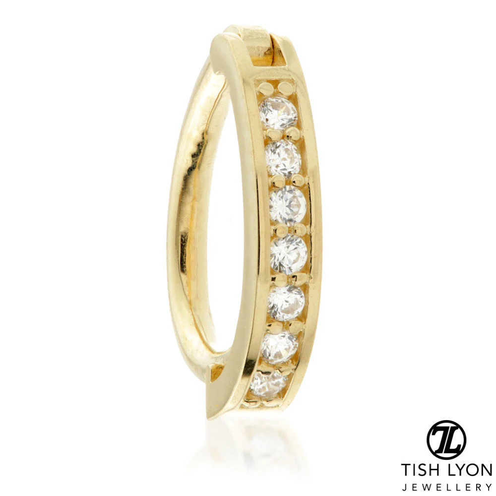 TL - Gold Channeled Jewel Oval Rook Ring - Image 2