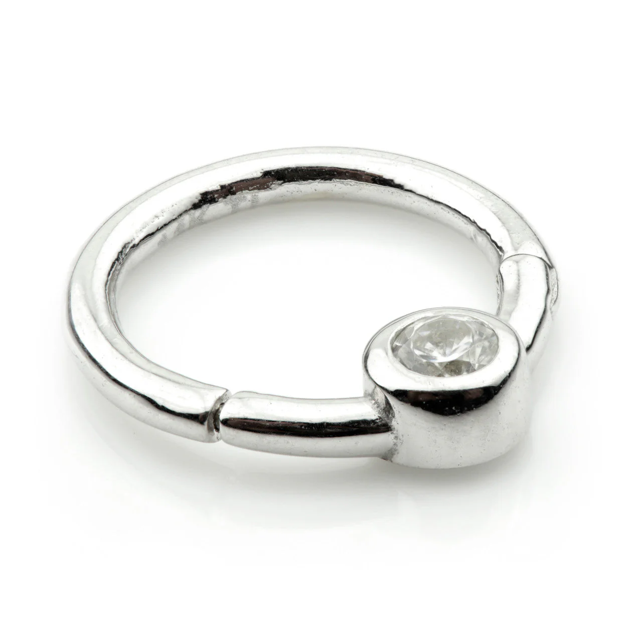 TL - Gold Front Facing Gem Hinge Ring - Image 4