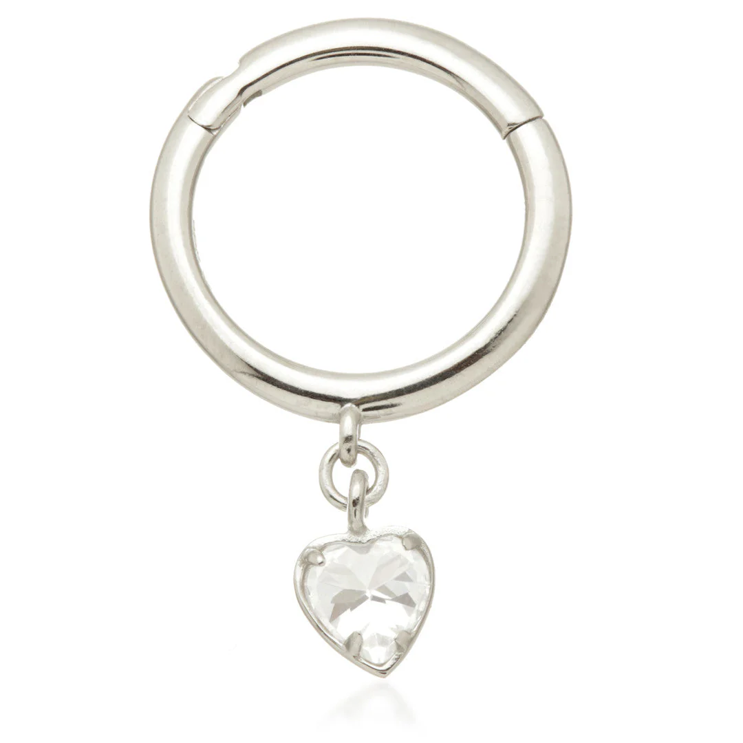 TL - Gold Hinge Segment Ring With Jewelled Heart Charm - Image 2