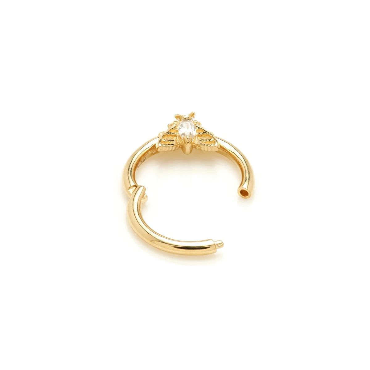 TL - Gold Jewelled Moth Daith Septum Ring - Image 5