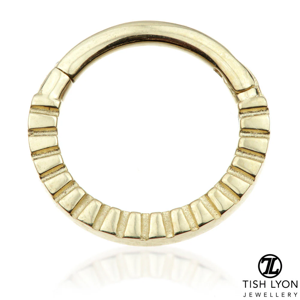 TL - Gold Patterned Hinge Segment Ring - Image 2