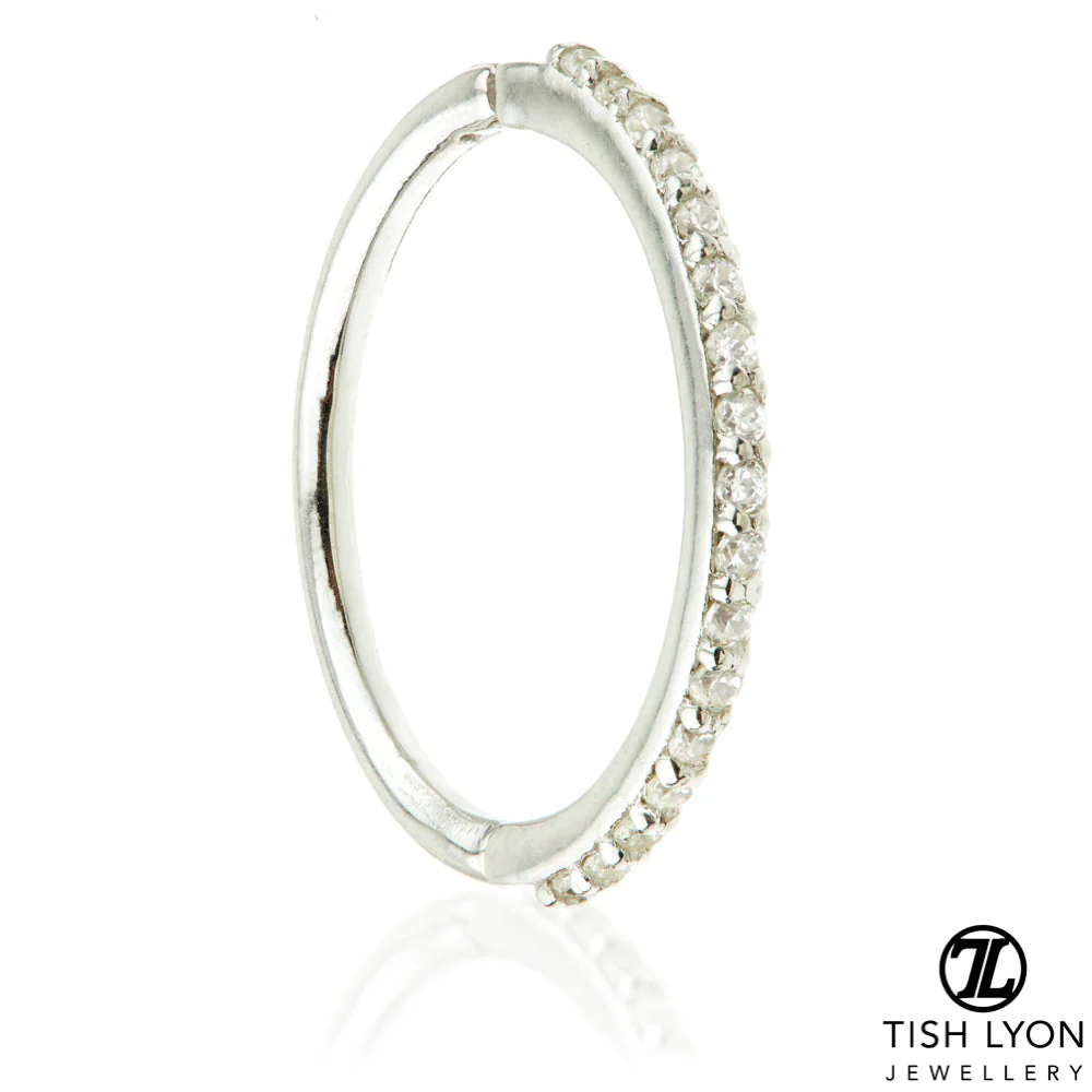 TL - Gold Pave Gem Eternity Hinge Conch Ring - Image 3