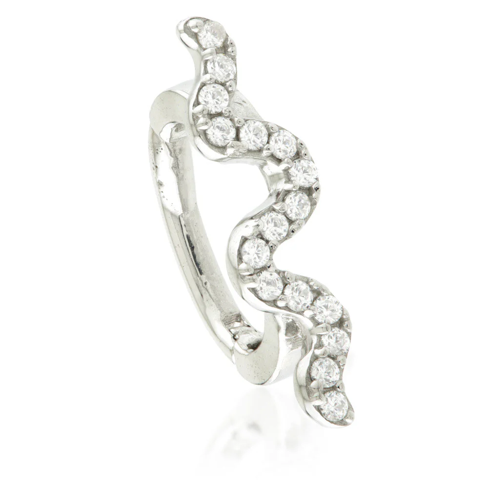 TL - Gold Pave Snake Rook Ring - Image 2