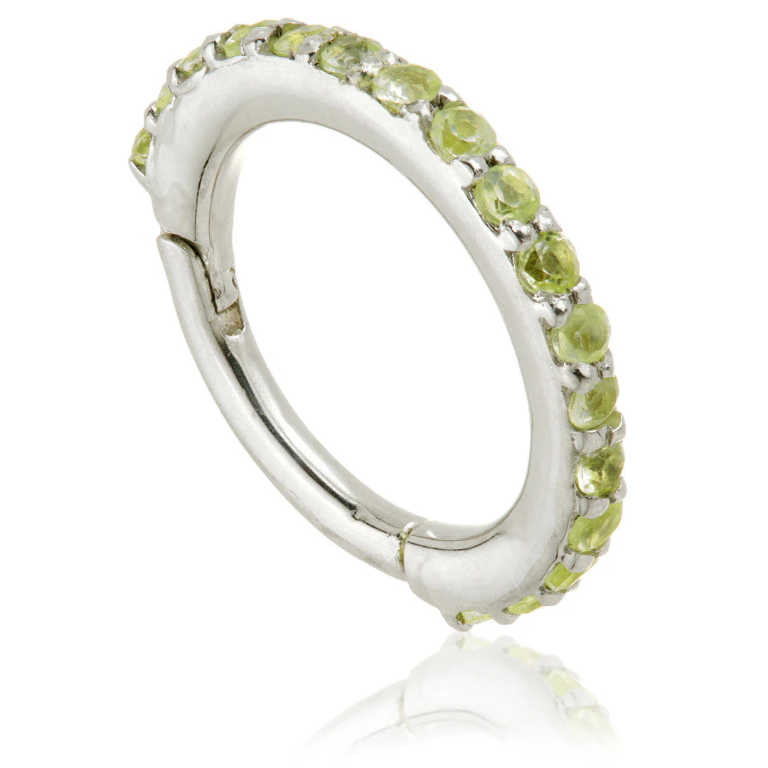 TL - Gold Peridot Pave Eternity Hinge Ring - Image 2
