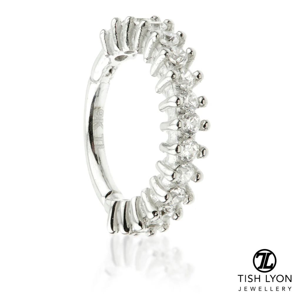 TL - Gold Prong Set Gem Eternity Hinge Ring - Image 4