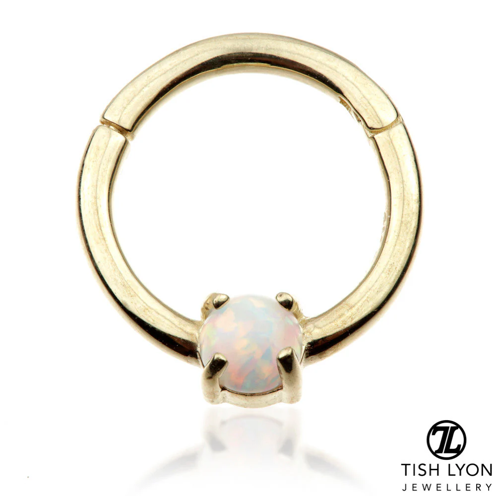 TL - Gold Prong Set Opal Hinge Ring - Image 2