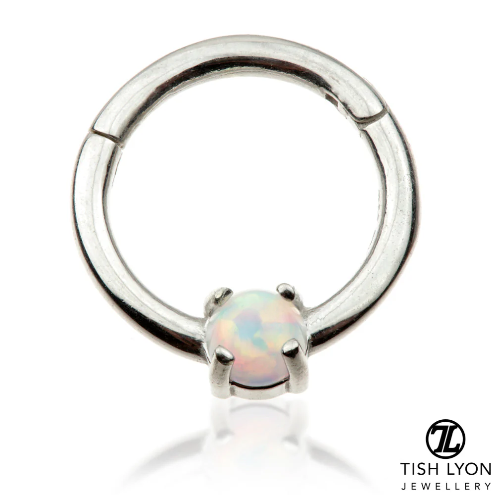 TL - Gold Prong Set Opal Hinge Ring - Image 3