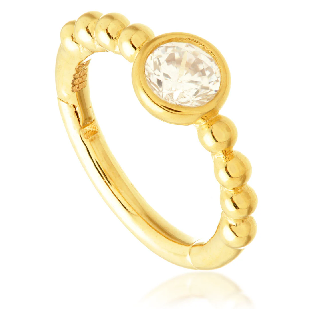 TL - Gold Solitaire Bubble Hinge Ring - Image 2