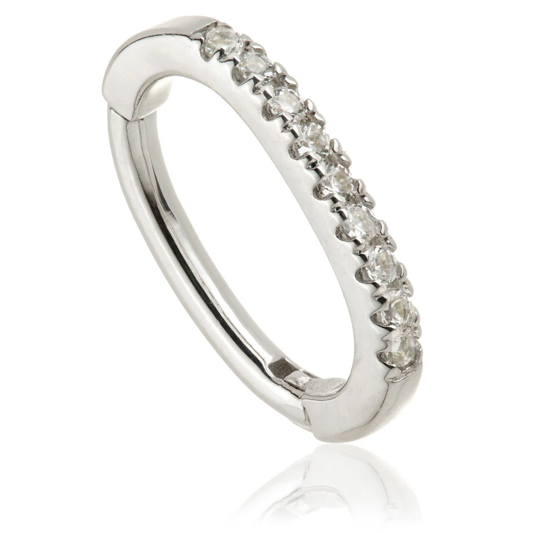 TL - Gold White Topaz Pave Oval Rook Ring - Image 2