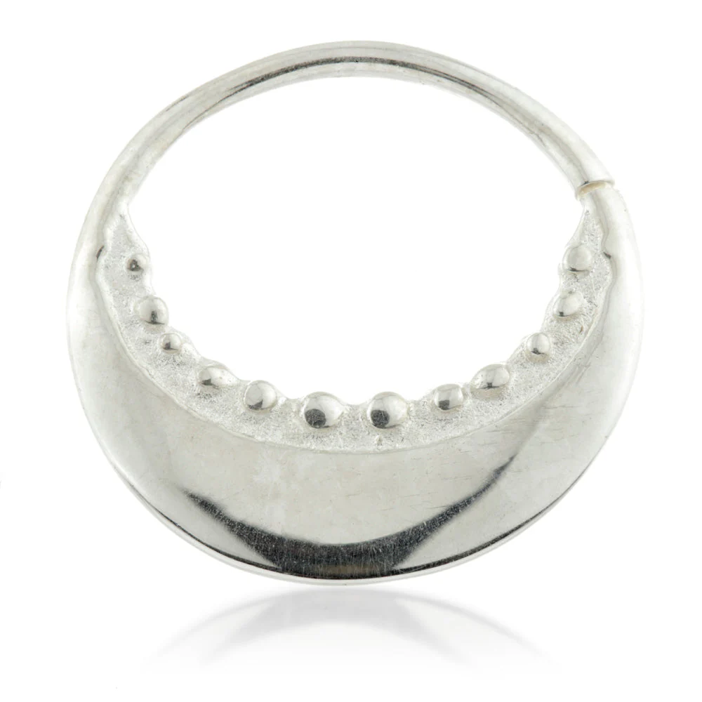 Tribal Disk Silver Open Ring - Image 2
