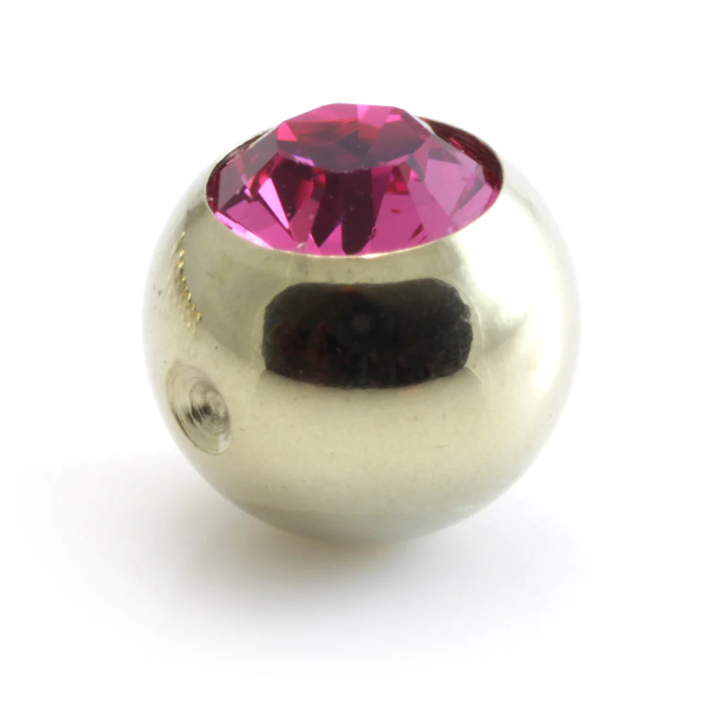 Zircon Gold Steel Clip In Gem Ball - Image 3