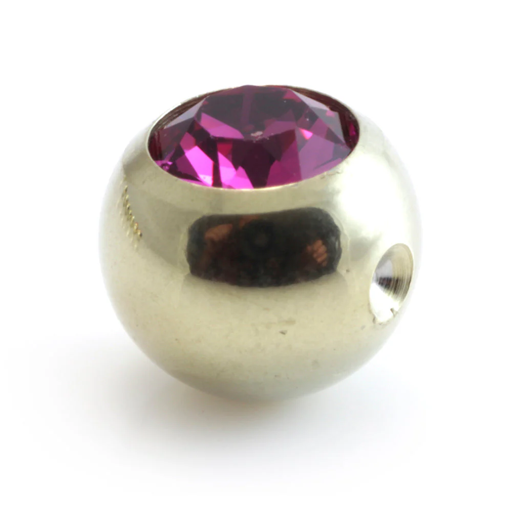 Zircon Gold Steel Clip In Gem Ball - Image 8