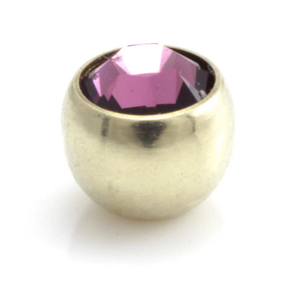 Zircon Gold Steel Gem Ball - Image 12