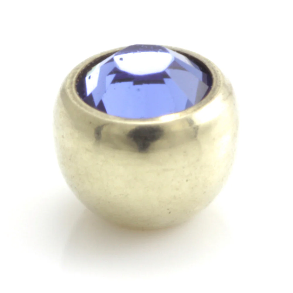 Zircon Gold Steel Gem Ball - Image 2