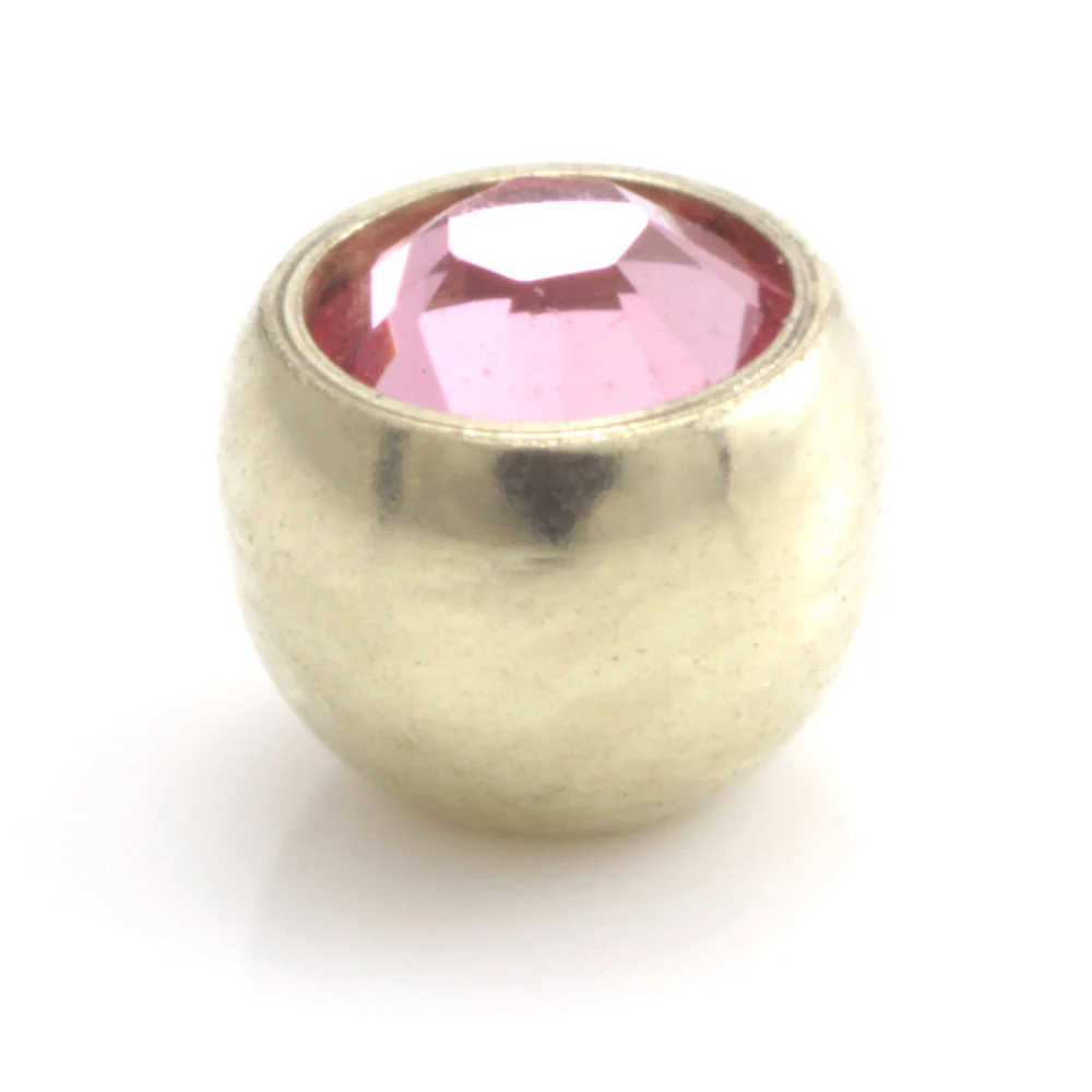 Zircon Gold Steel Gem Ball - Image 6