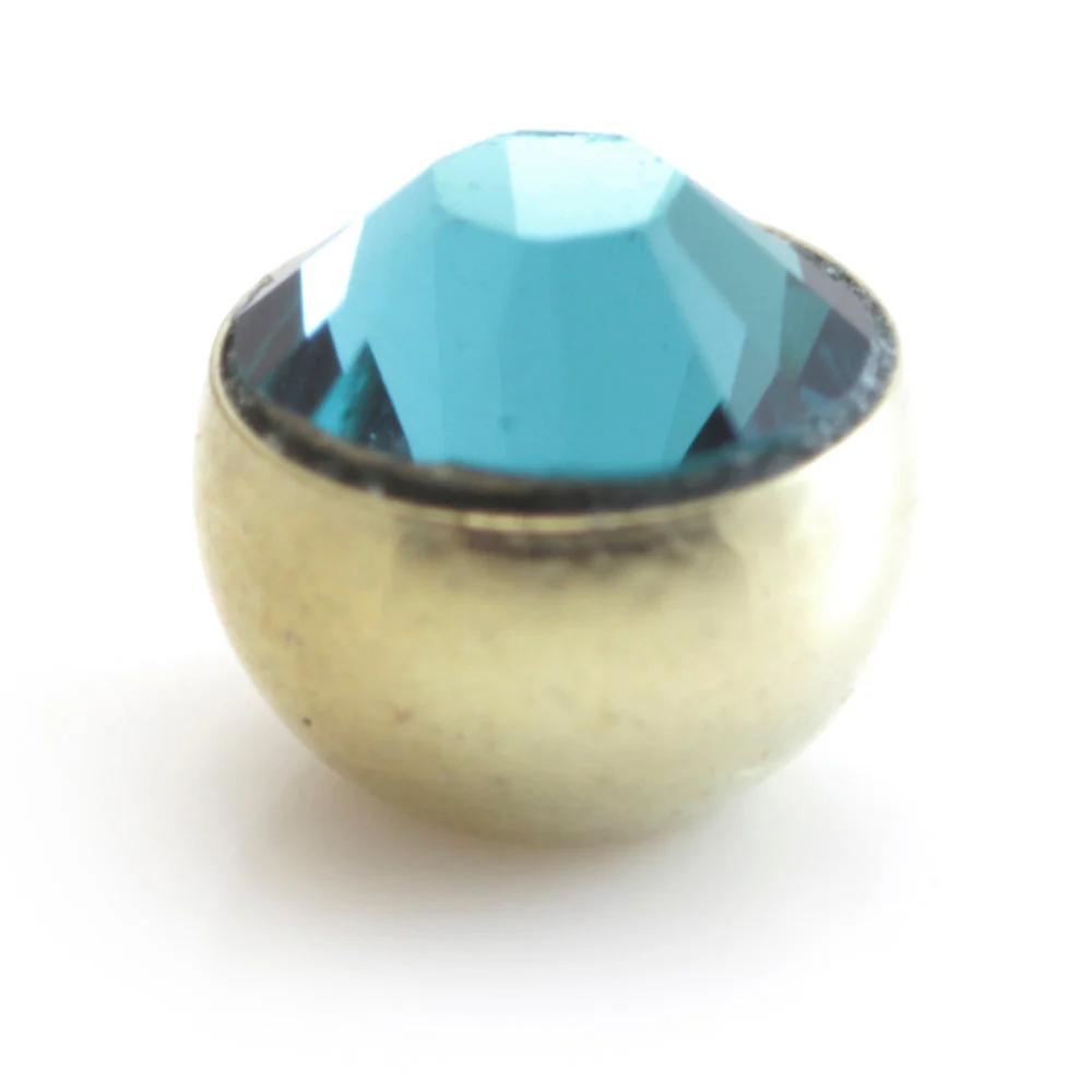 Zircon Gold Steel Micro Gem Ball - Image 8
