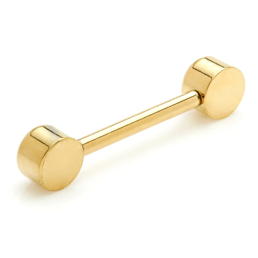 Zircon Gold Ti Threadless Forward Facing Double Opal Disk Barbell - Image 7