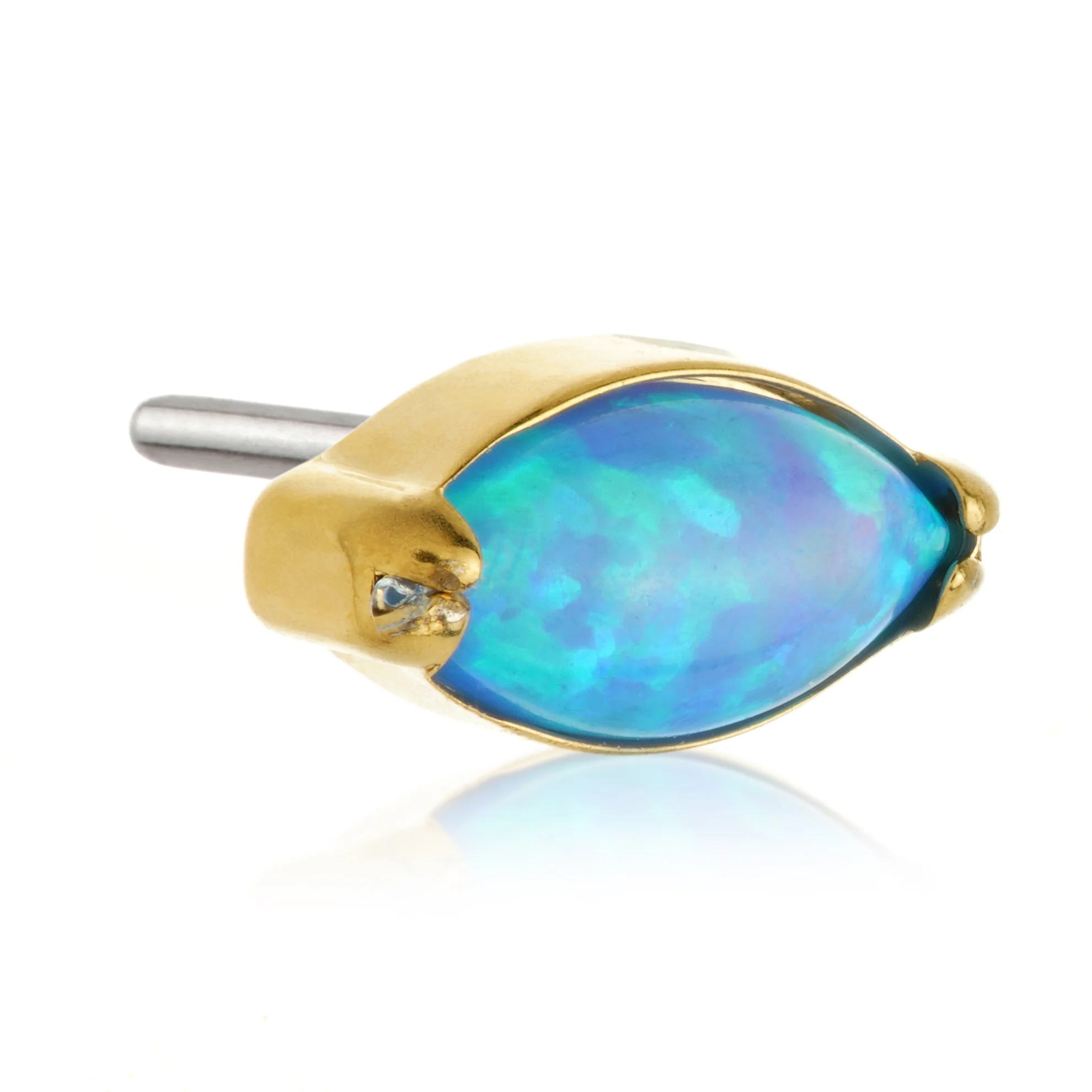 Zircon Gold Titanium Threadless Opal Marquise Attachment - Image 2