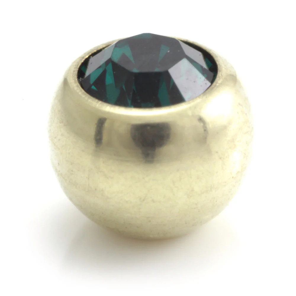 Zircon PVD Gold Ti Gem Ball - Image 12
