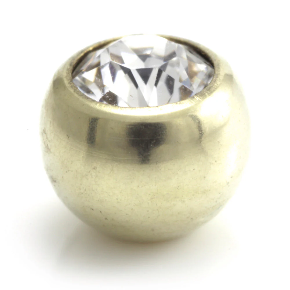 Zircon PVD Gold Ti Gem Ball - Image 13