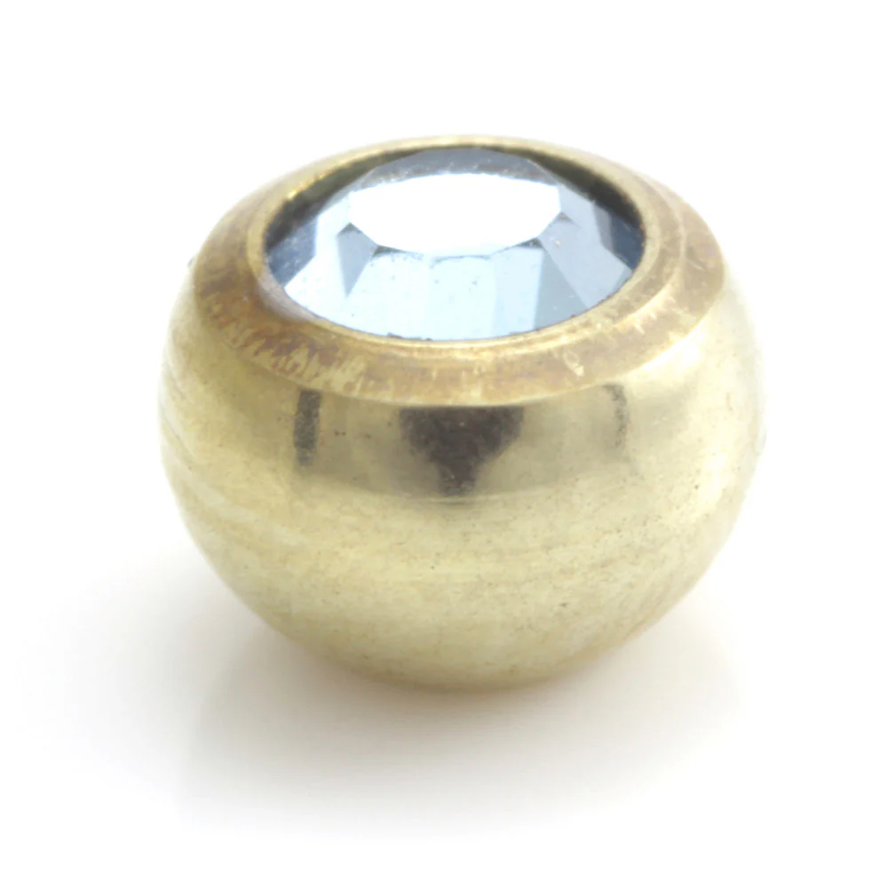 Zircon PVD Gold Ti Gem Ball - Image 15