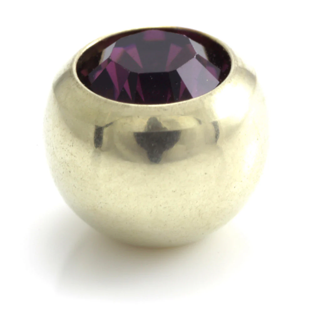 Zircon PVD Gold Ti Gem Ball - Image 16