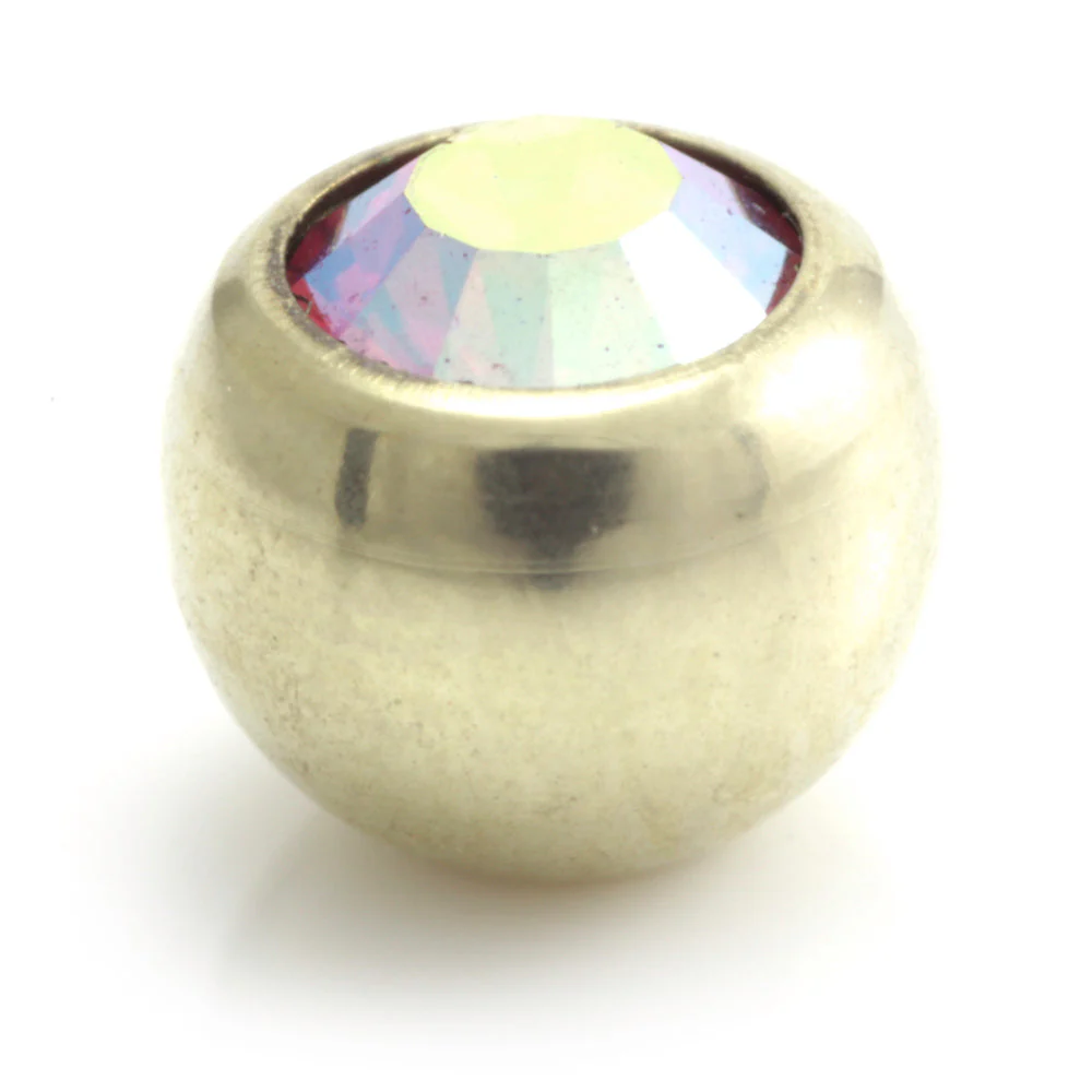 Zircon PVD Gold Ti Gem Ball - Image 3