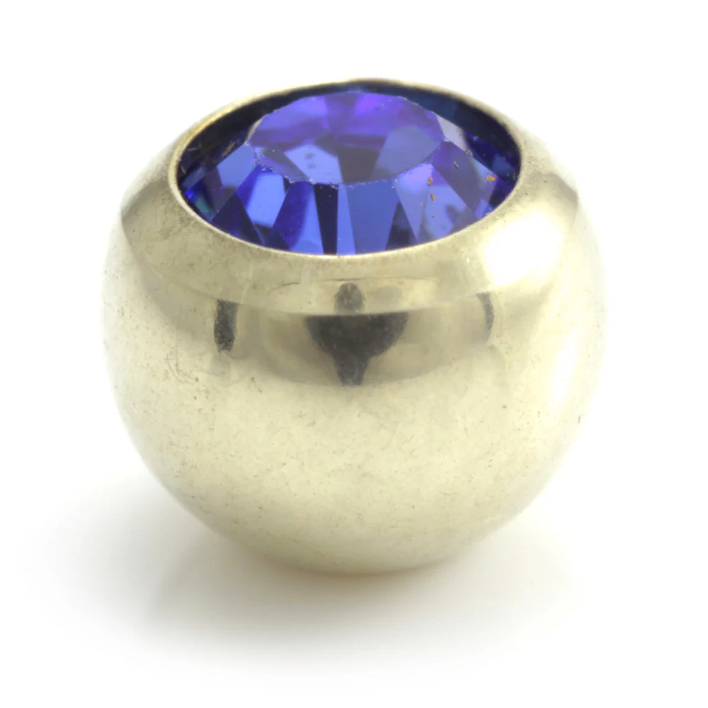 Zircon PVD Gold Ti Gem Ball - Image 4