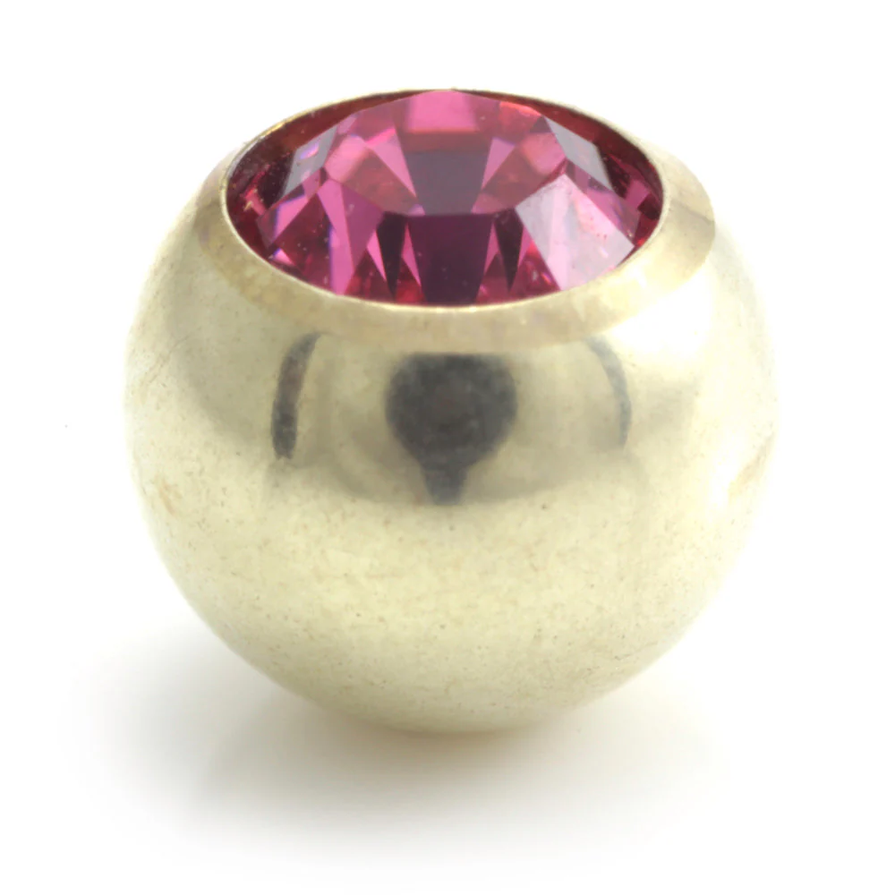 Zircon PVD Gold Ti Gem Ball - Image 5