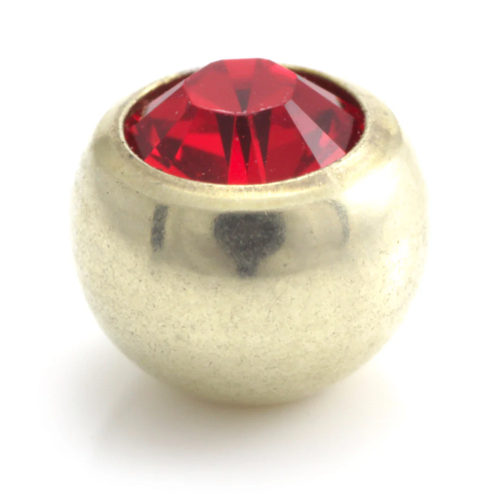Zircon PVD Gold Ti Gem Ball - Image 7