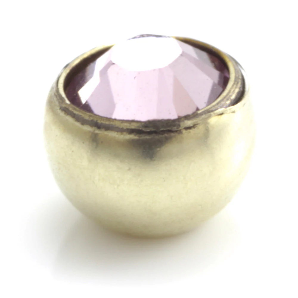 Zircon PVD Gold Ti Gem Ball - Image 9