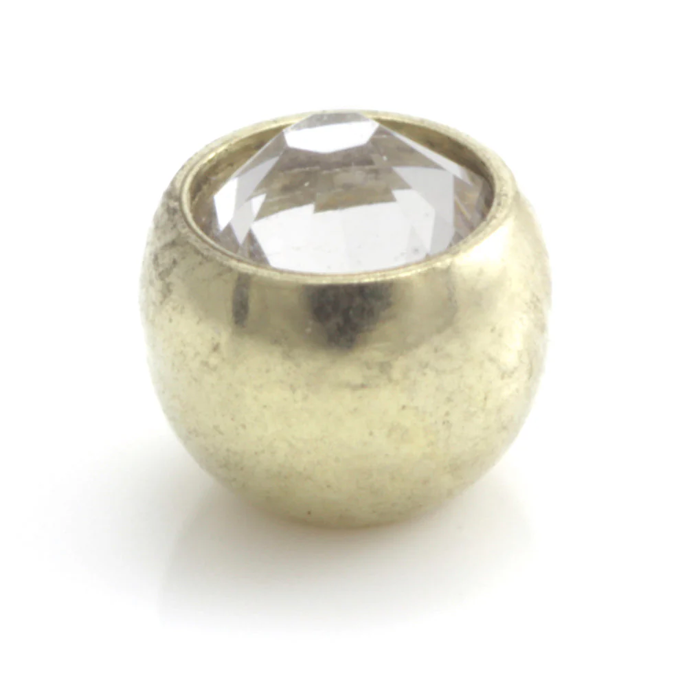 Zircon PVD Gold Ti Micro Gem Ball - Image 11