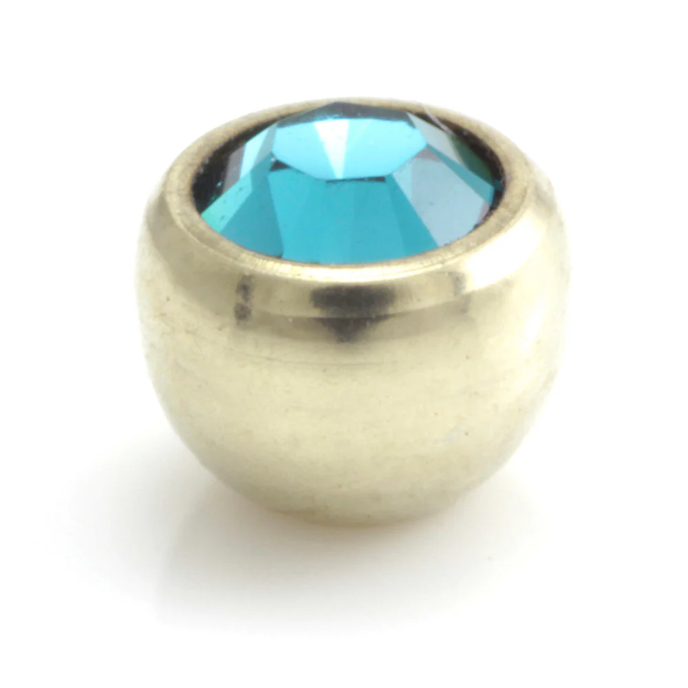 Zircon PVD Gold Ti Micro Gem Ball - Image 12