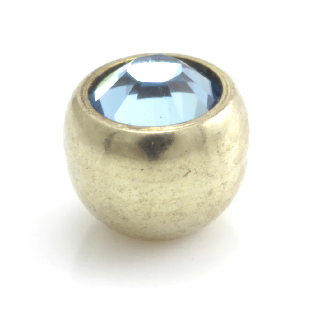 Zircon PVD Gold Ti Micro Gem Ball - Image 13